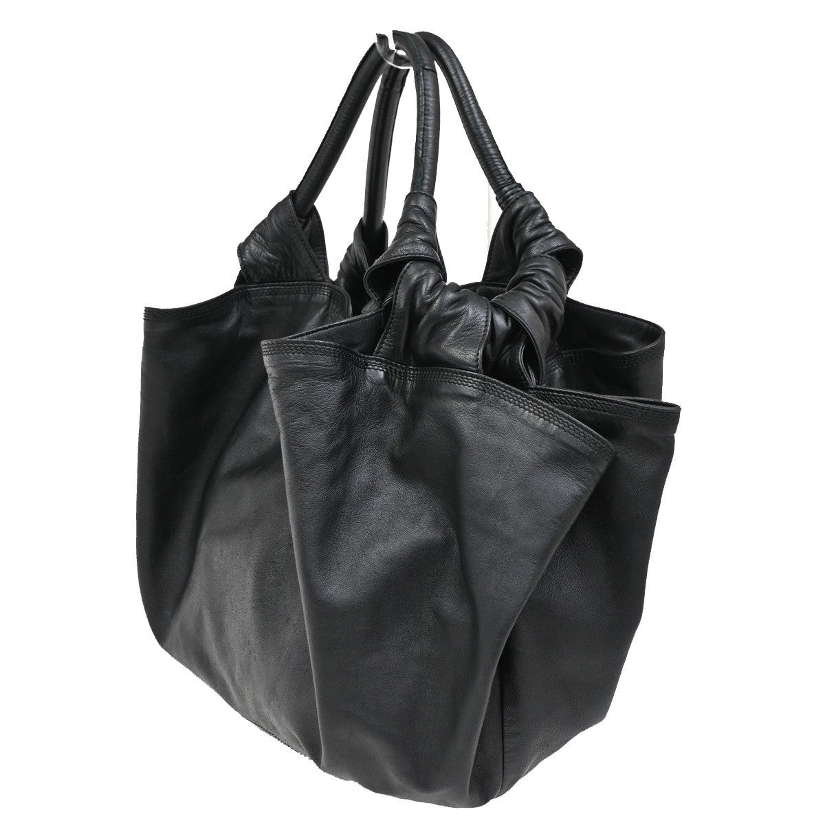 Loewe Loewe Anagram Handbag Leather Black Leather Handbag (Pre-Loved)