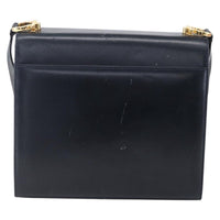 Salvatore Ferragamo Gancini Shoulder Bag Leather Navy Leather Shoulder Bag Bag (Pre-Loved)