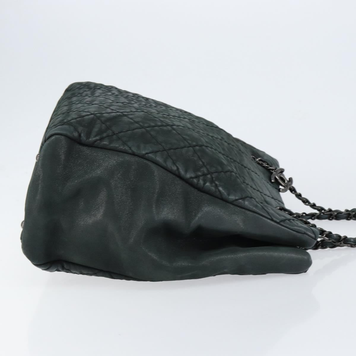 Chanel Cc Charm Tote Quilted Iridescent Calfskin Green Leather Tote Bag Bag (Authentic Pre-Loved)