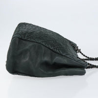 Chanel Cc Charm Tote Quilted Iridescent Calfskin Green Leather Tote Bag Bag (Authentic Pre-Loved)