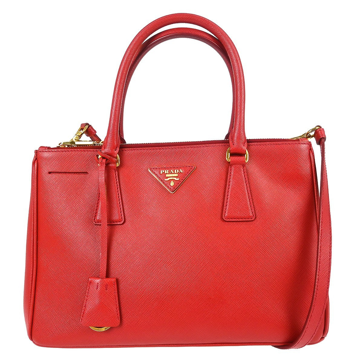 Prada Gardener's Tote Saffiano Leather Red Leather Tote Bag Bag (Authentic Pre-Loved)