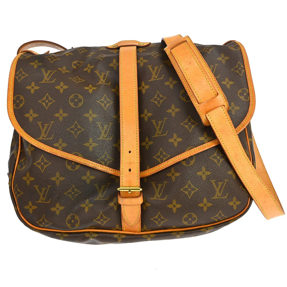 Louis Vuitton Louis Vuitton Saumur Handbag Monogram Canvas Brown Canvas Shoulder Bag Bag (Pre-Loved)