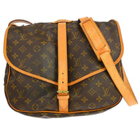 Louis Vuitton Louis Vuitton Saumur Handbag Monogram Canvas Brown Canvas Shoulder Bag Bag (Pre-Loved)