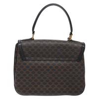 Celine Vintage Convertible Top Handle Bag Macadam Coated Canvas Black Canvas Handbag (Authentic Pre-Loved)