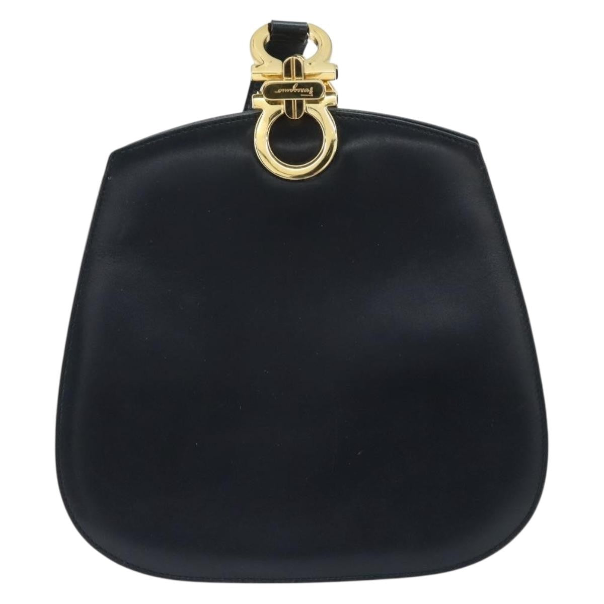 Salvatore Ferragamo Salvatore Ferragamo Gancini Shoulder Bag Leather Navy Leather Shoulder Bag Bag (Pre-Loved)