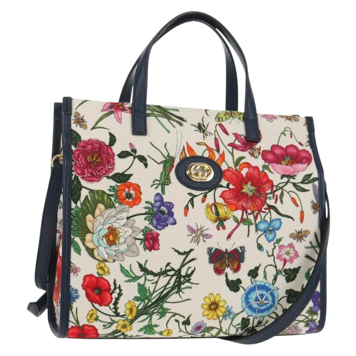 Gucci Flora Canvas Multicolour Canvas Tote Bag Bag (Authentic Pre-Loved)