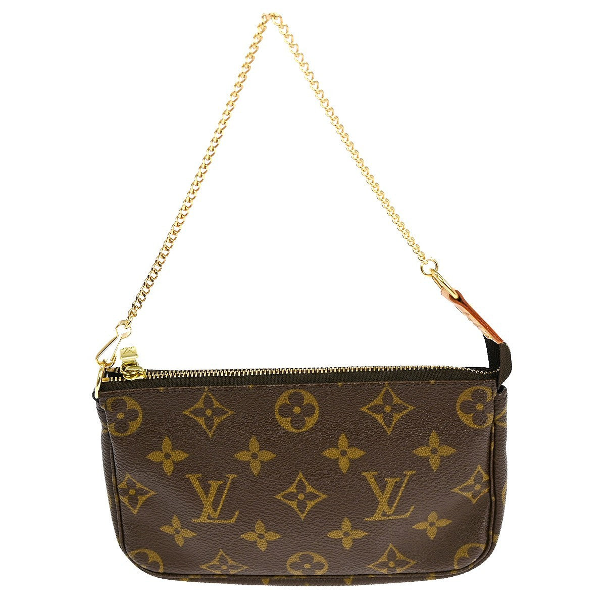 Louis Vuitton Mini Pochette Accessoires Canvas Brown Canvas Clutche & Pouche Bag (Authentic Pre-Loved)