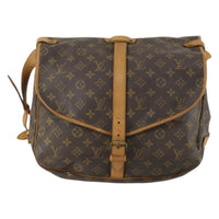 Louis Vuitton Saumur Handbag Monogram Canvas Brown Canvas Shoulder Bag Bag (Authentic Pre-Loved)