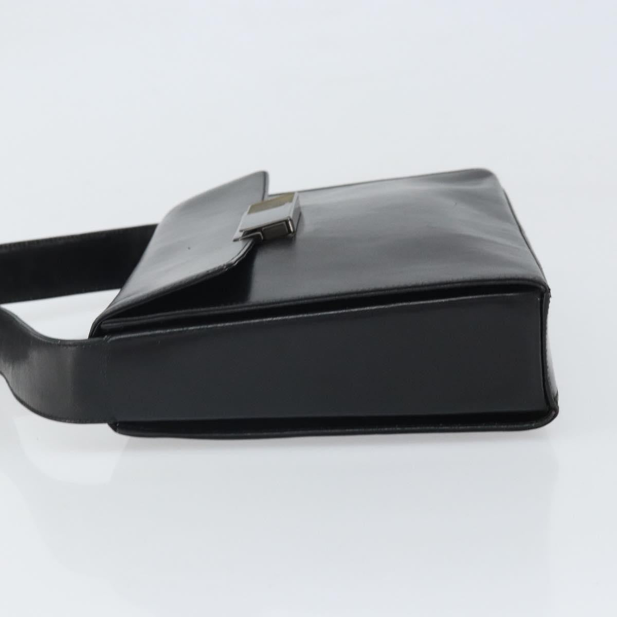 Prada Vintage Flap Shoulder Bag Leather Black Leather Shoulder Bag Bag (Pre-Loved)