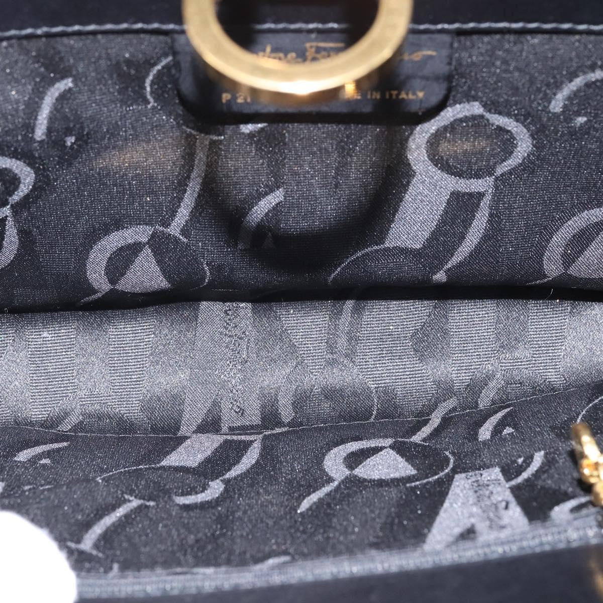 Salvatore Ferragamo Vintage Gancini Chain Shoulder Bag Leather Black Leather Shoulder Bag Bag (Authentic Pre-Loved)