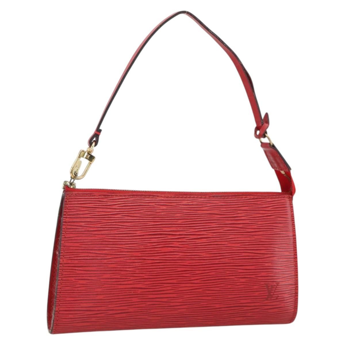 Louis Vuitton Pochette Accessoires Epi Leather Red Leather Clutche & Pouche Bag (Authentic Pre-Loved)