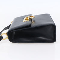 Salvatore Ferragamo Gancini Shoulder Bag Leather Navy Leather Shoulder Bag Bag (Pre-Loved)