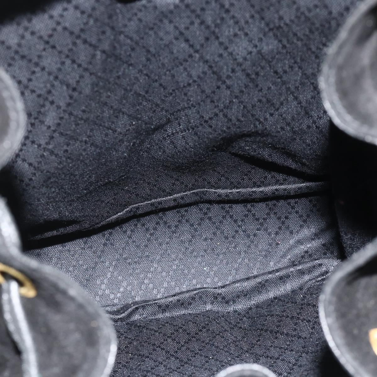 Gucci Vintage Bamboo Backpack Suede Black Suede Backpack Bag (Authentic Pre-Loved)