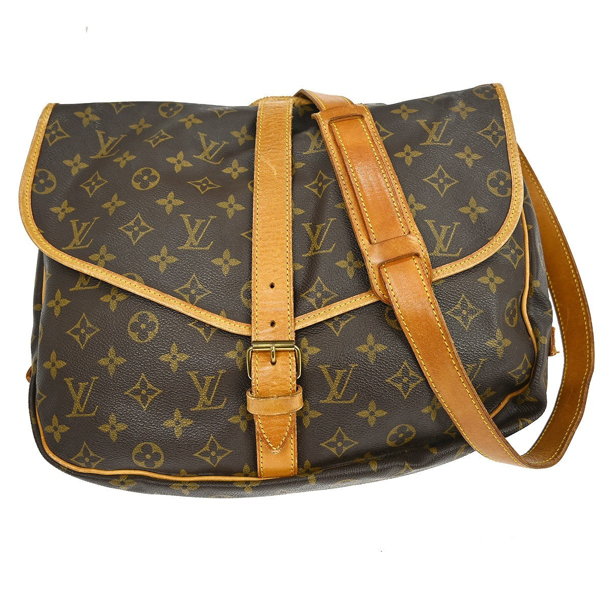 Louis Vuitton Louis Vuitton Saumur Handbag Monogram Canvas Brown Canvas Shoulder Bag Bag (Pre-Loved)