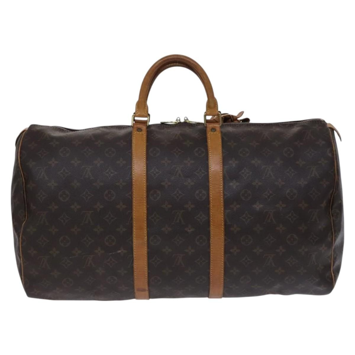 Louis Vuitton Keepall Bag Monogram Canvas Brown Canvas Travel Bag Bag (Authentic Pre-Loved)