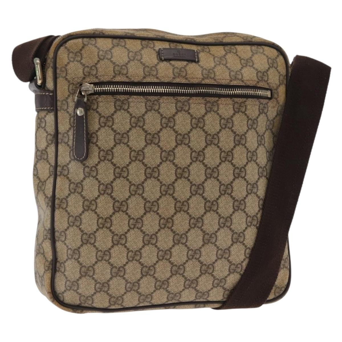 Gucci Front Zip Messenger Gg Coated Canvas Beige Canvas Shoulder Bag Bag (Pre-Loved)