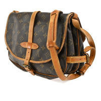 Louis Vuitton Saumur Handbag Monogram Canvas Brown Canvas Shoulder Bag Bag (Pre-Loved)