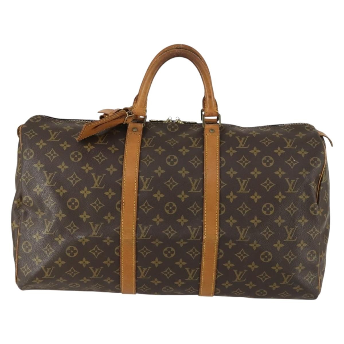 Louis Vuitton Keepall Bag Monogram Canvas Brown Canvas Travel Bag Bag (Authentic Pre-Loved)