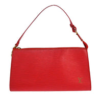 Louis Vuitton Pochette Accessoires Epi Leather Red Leather Clutche & Pouche Bag (Authentic Pre-Loved)