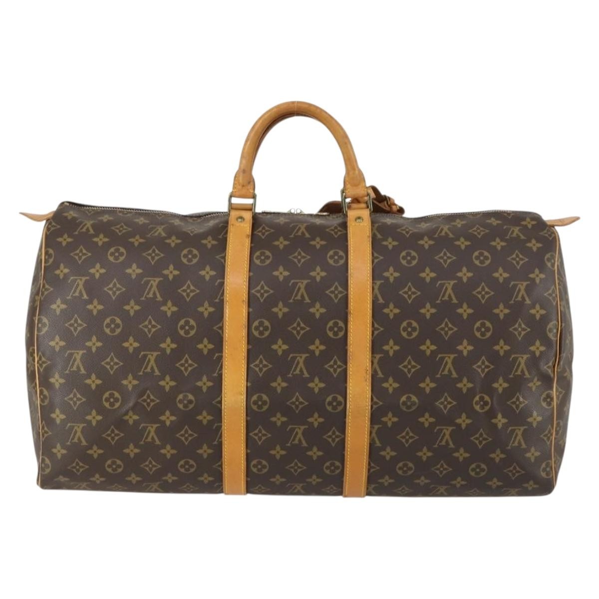 Louis Vuitton Keepall Bag Monogram Canvas Brown Canvas Travel Bag Bag (Authentic Pre-Loved)