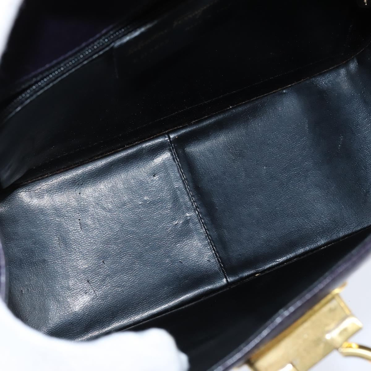 Salvatore Ferragamo Gancini Shoulder Bag Leather Navy Leather Shoulder Bag Bag (Pre-Loved)
