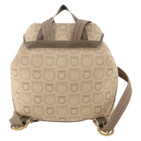 Salvatore Ferragamo Gancini Backpack Canvas Beige Canvas Backpack Bag (Authentic Pre-Loved)