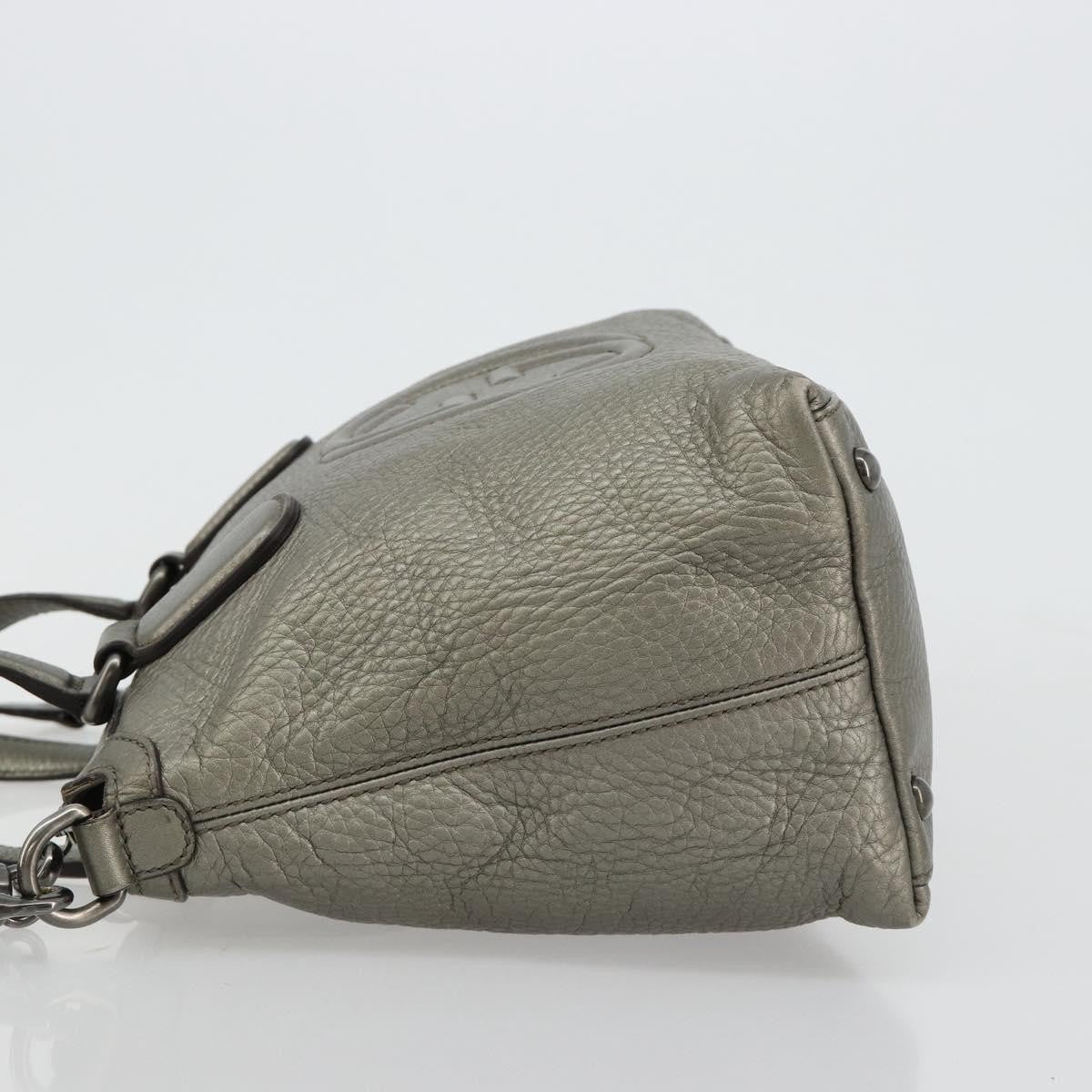 Gucci Soho Convertible Top Handle Bag Leather Silver Leather Handbag (Authentic Pre-Loved)