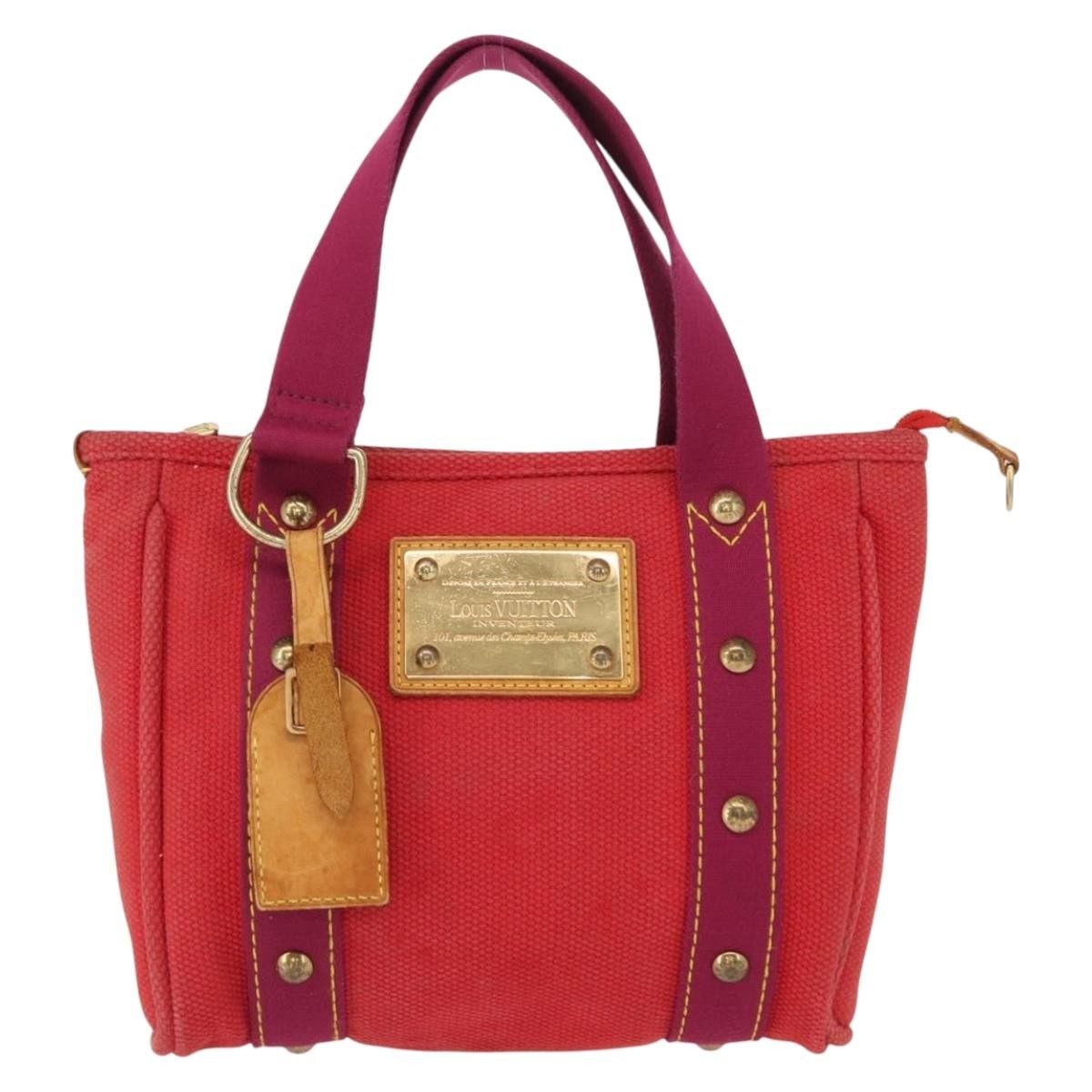 Louis Vuitton Antigua Tote Canvas Red Canvas Tote Bag Bag (Authentic Pre-Loved)