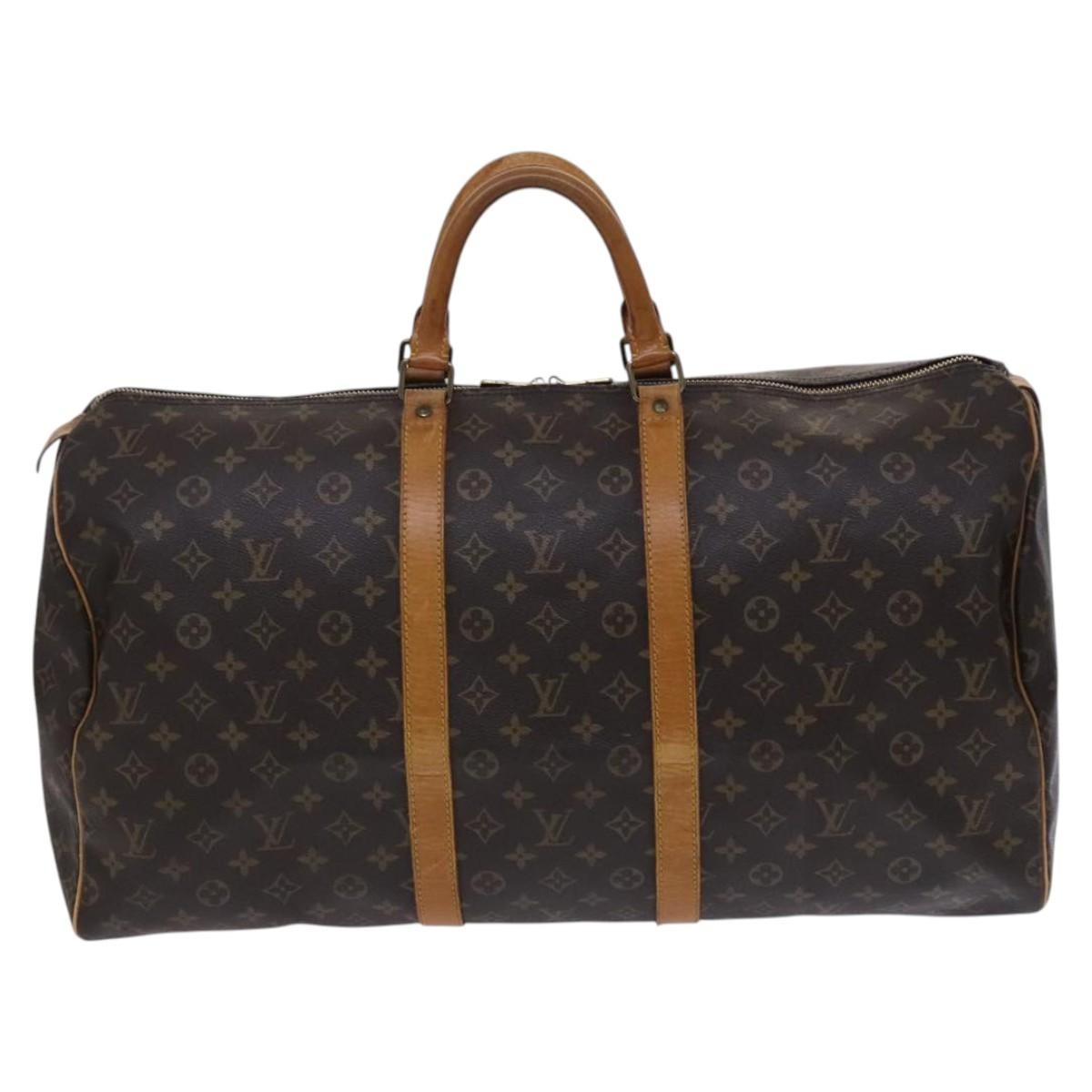 Louis Vuitton Keepall Bag Monogram Canvas Brown Canvas Travel Bag Bag (Pre-Loved)