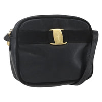 Salvatore Ferragamo Vala Shoulder Bag Leather Black Leather Shoulder Bag Bag (Authentic Pre-Loved)