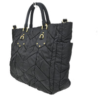 Prada Convertible Side Pocket Tote Chevron Tessuto Black Nylon Tote Bag Bag (Pre-Loved)