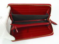 Gucci Gg Marmont Zip Around Wallet Leather Red Leather Wallets Accessory (Authentic Pre-Loved)