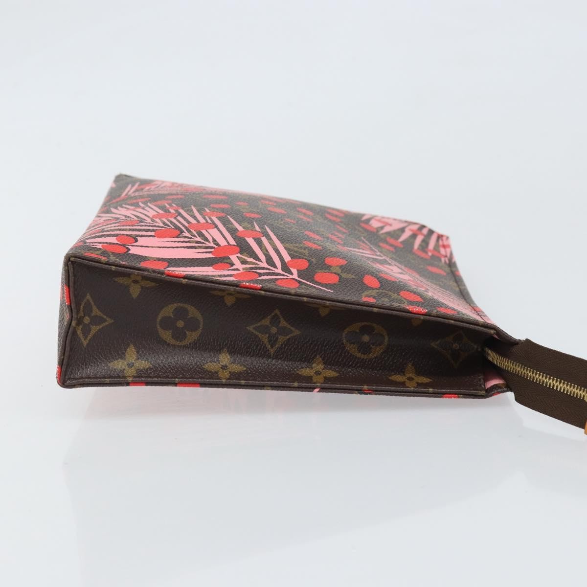 Louis Vuitton Toiletry Pouch Limited Edition Monogram Jungle Dots Red Canvas Clutche & Pouche Bag (Authentic Pre-Loved)