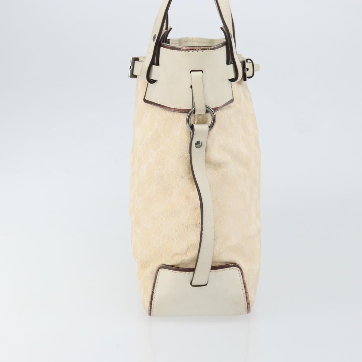 Gucci Belted Bucket Tote Gg Canvas With Leather Beige Canvas Tote Bag Bag (Pre-Loved)