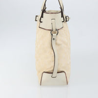 Gucci Belted Bucket Tote Gg Canvas With Leather Beige Canvas Tote Bag Bag (Pre-Loved)