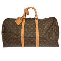 Louis Vuitton Keepall Bag Monogram Canvas Brown Canvas Travel Bag Bag (Authentic Pre-Loved)