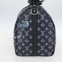 Louis Vuitton Keepall Bandouliere Bag Limited Edition Chapman Savane Monogram Canvas Navy Canvas Travel Bag Bag (Authentic Pre-Loved)