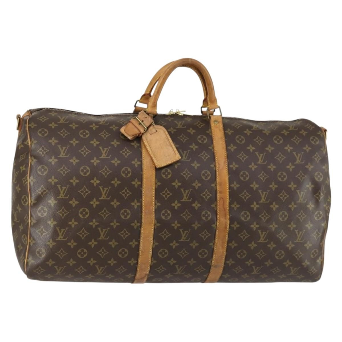 Louis Vuitton Keepall Bandouliere Bag Monogram Canvas Brown Canvas Travel Bag Bag (Authentic Pre-Loved)
