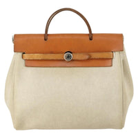 Hermes Herbag A Dos Backpack Toile Beige Canvas Backpack Bag (Authentic Pre-Loved)