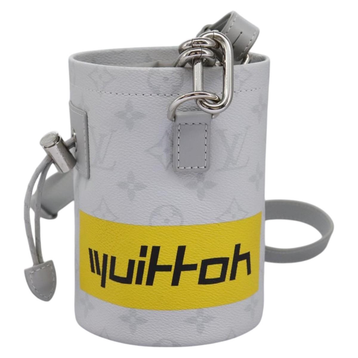 Louis Vuitton Chalk Nano Bag Limited Edition Logo Story Monogram Canvas Gray Canvas Clutche & Pouche Bag (Pre-Loved)