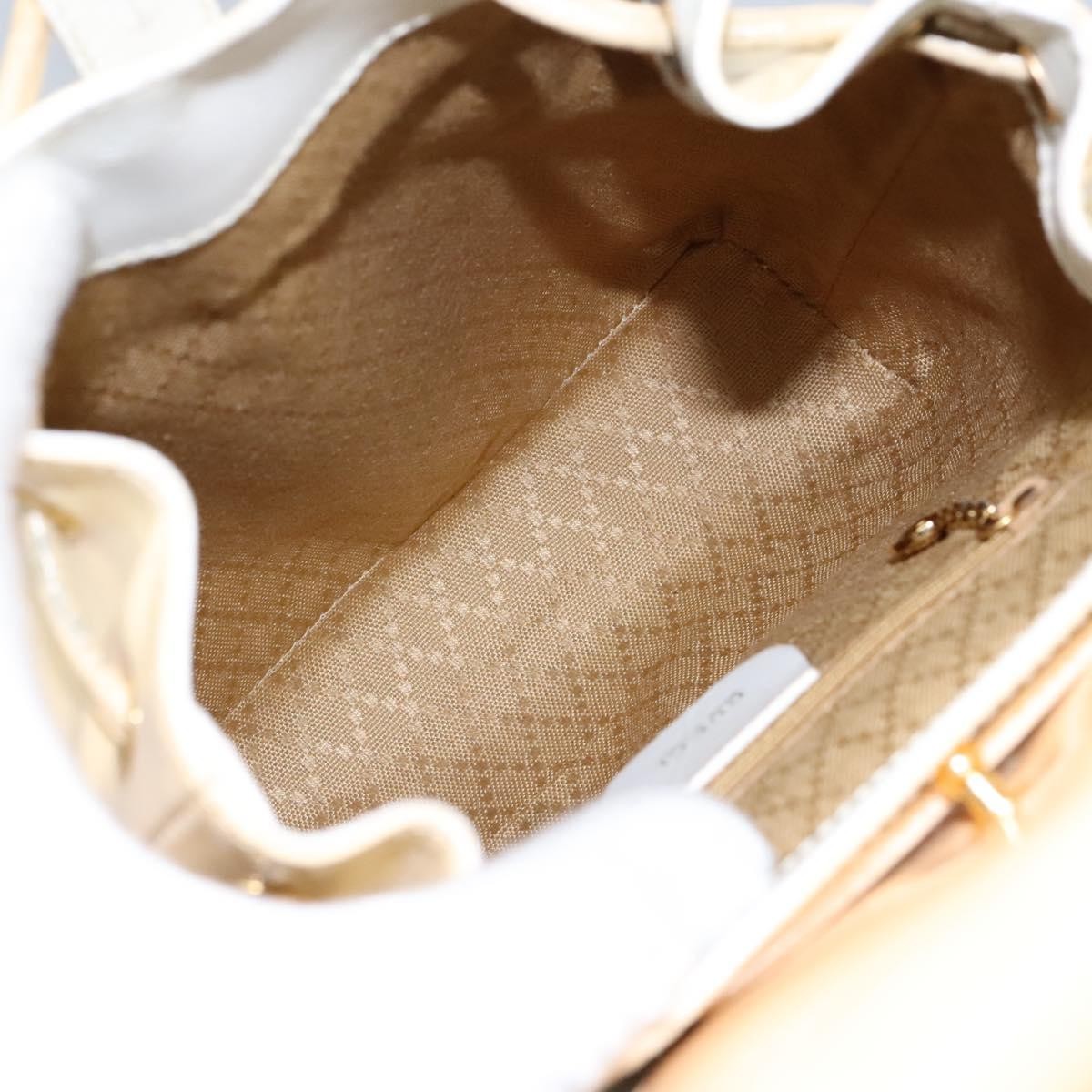 Gucci Vintage Bamboo Backpack Patent Beige Patent_Leather Backpack Bag (Authentic Pre-Loved)