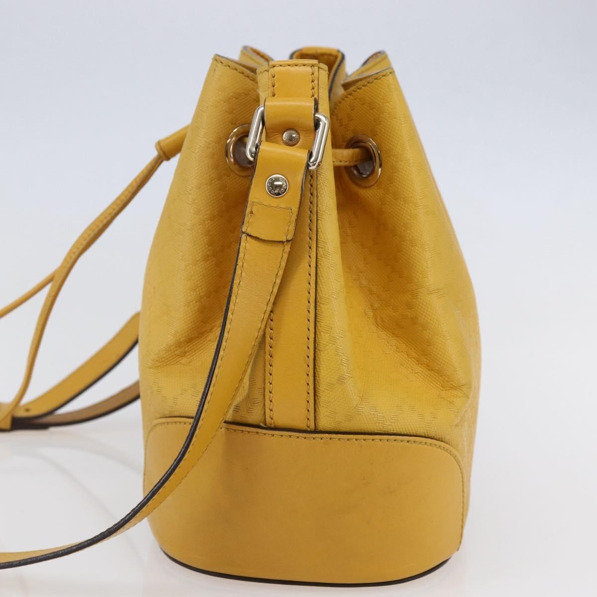 Gucci Bright Bucket Bag Diamante Leather Yellow Leather Shoulder Bag Bag (Authentic Pre-Loved)