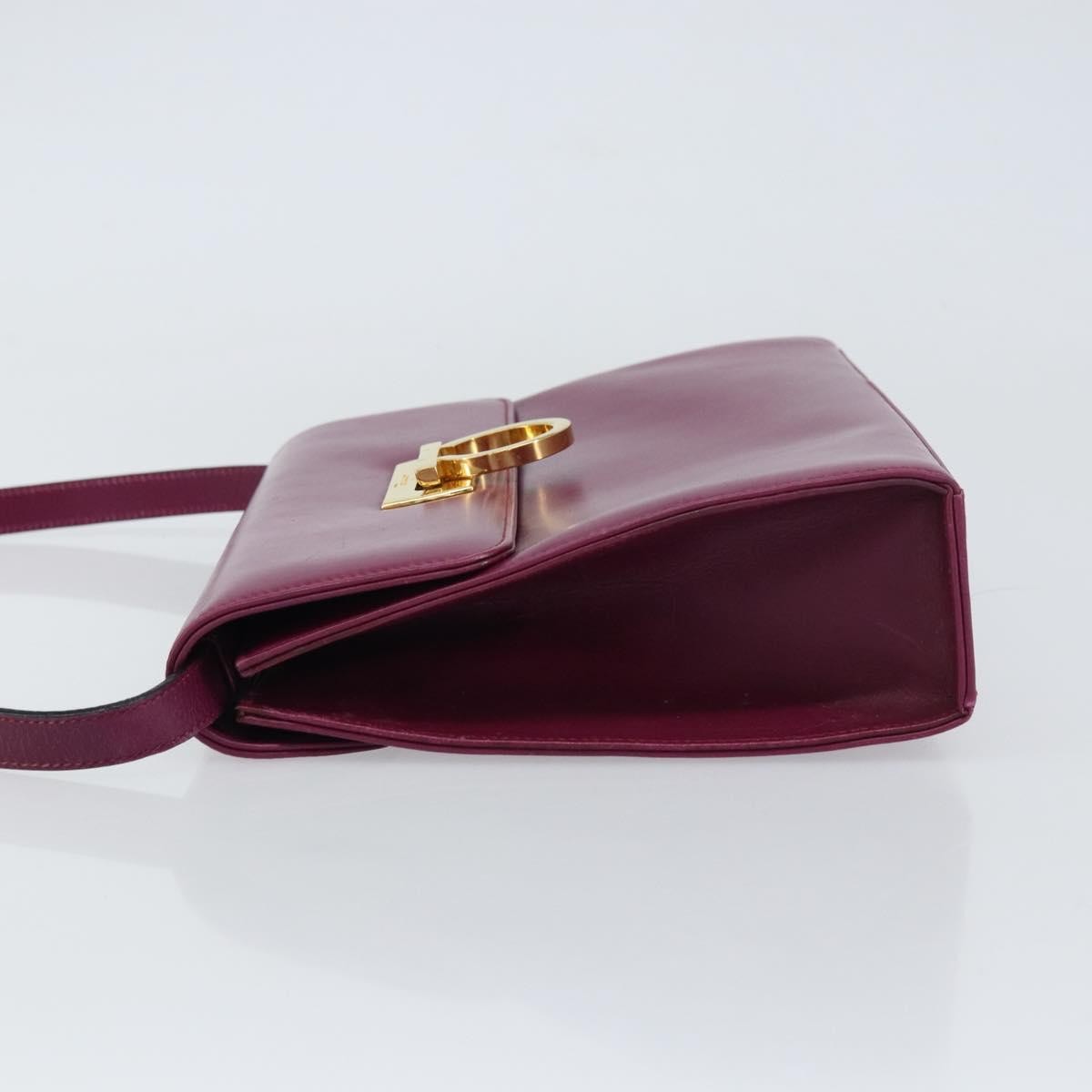 Salvatore Ferragamo Gancini Shoulder Bag Leather Purple Leather Shoulder Bag Bag (Pre-Loved)