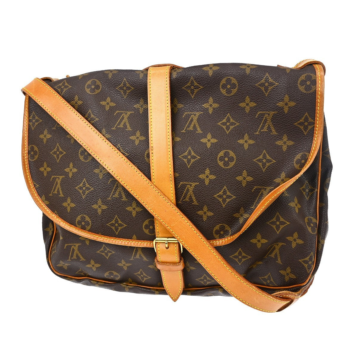 Louis Vuitton Louis Vuitton Saumur Handbag Monogram Canvas Brown Canvas Shoulder Bag Bag (Pre-Loved)