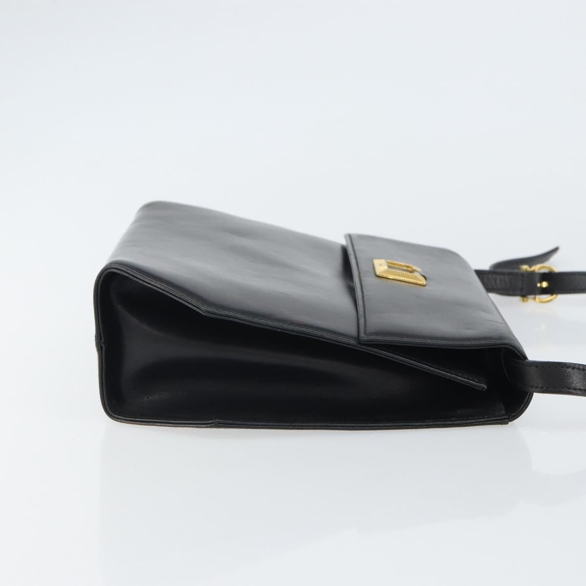 Salvatore Ferragamo Vintage Shoulder Bag Leather Black Leather Shoulder Bag Bag (Pre-Loved)