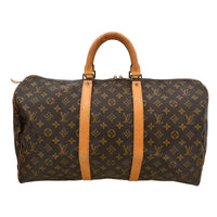 Louis Vuitton Keepall Bag Monogram Canvas Brown Canvas Travel Bag Bag (Pre-Loved)