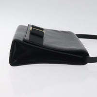 Salvatore Ferragamo Vara Shoulder Bag Leather Black Leather Shoulder Bag Bag (Authentic Pre-Loved)