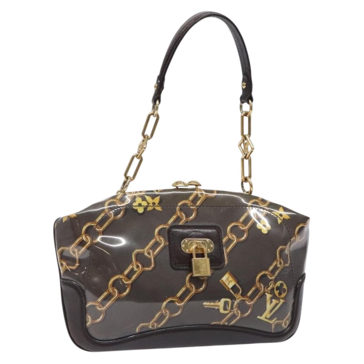 Louis Vuitton Charms Pochette Pvc Over Printed Silk Brown Canvas Clutche & Pouche Bag (Pre-Loved)