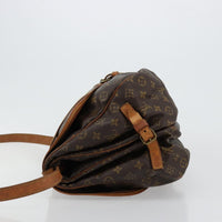 Louis Vuitton Saumur Handbag Monogram Canvas Brown Canvas Shoulder Bag Bag (Pre-Loved)