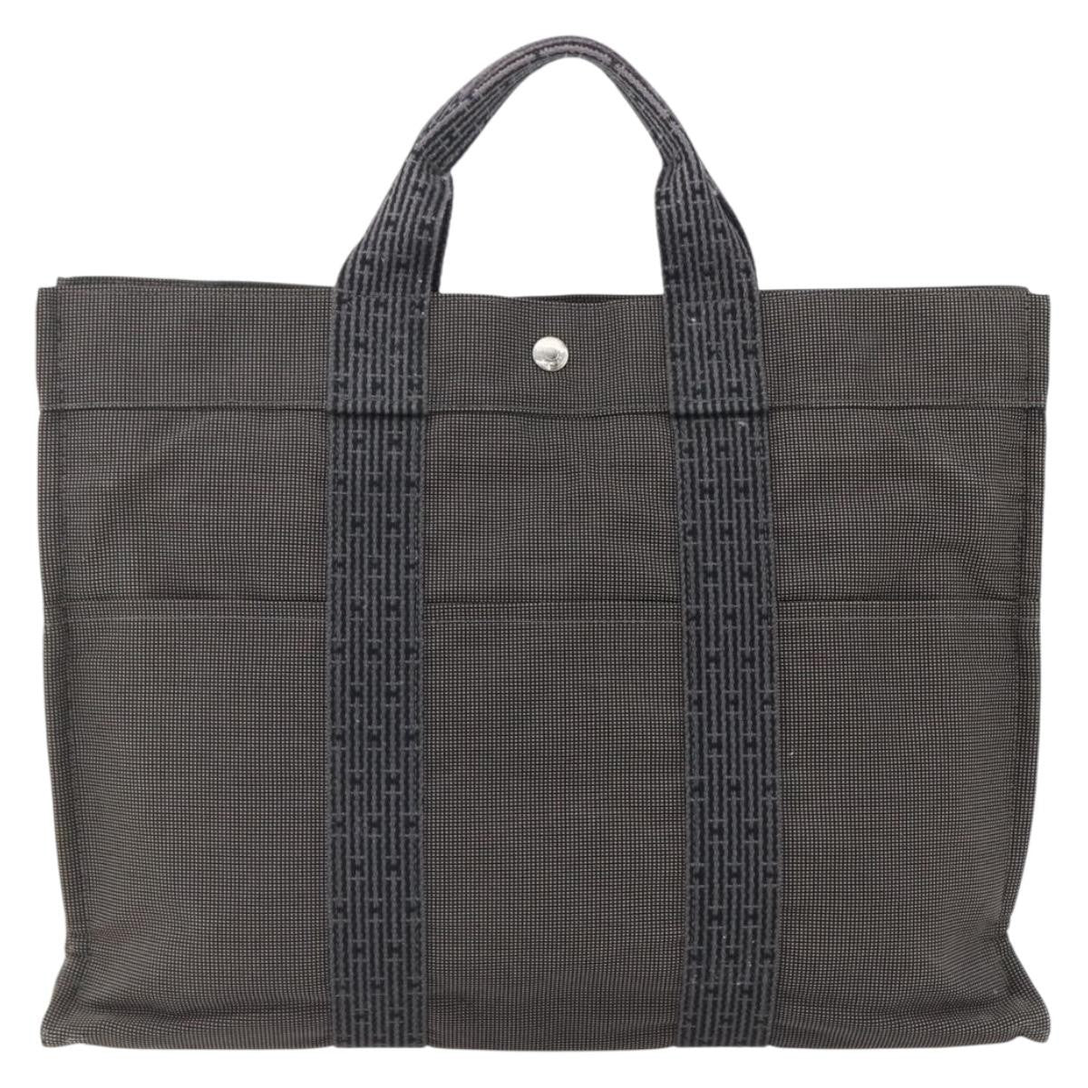 Hermes Fourre Tout Tote Canvas Gray Canvas Tote Bag Bag (Authentic Pre-Loved)